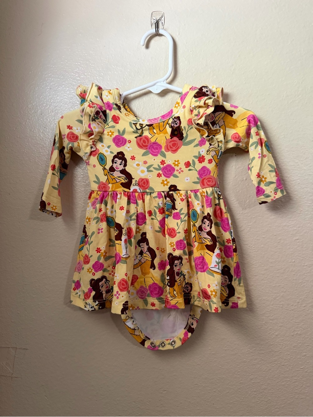 Little sleepies baby yellow Floral Belle dress bodysuit